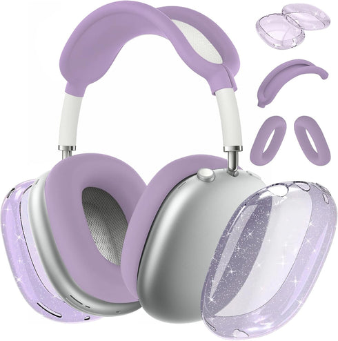 for AirPods Max case Cover,Anti-Scratch Ear Pad Case Cover/Ear Cups Cover/Headband Cover for AirPods Max. Clear Soft TPU and Silicone,Skin Scratch...