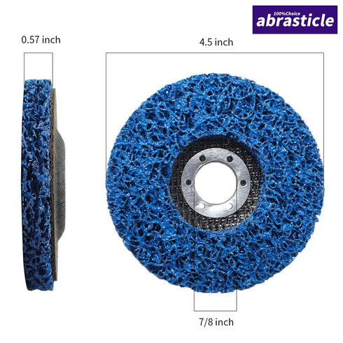 5 Pcs 4-1/2 Inch Poly Strip Wheel Disc Rust Remover Wheel, 7/8" Angel Grinders Clean Tool, Strip Discs for Angle Grinder Remove Rust Paint Clean W...