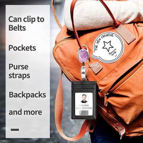Heavy Duty Retractable Badge Reel with Carabiner Belt Clip Key Ring Cute Badge Holder ID Name Badge Reels for Office Worker Doctor Nurse 3 Pack (M...