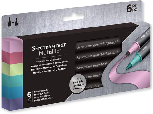 Spectrum Noir 6 Piece Rare Minerals Metallic Marker Set, Multicolor...