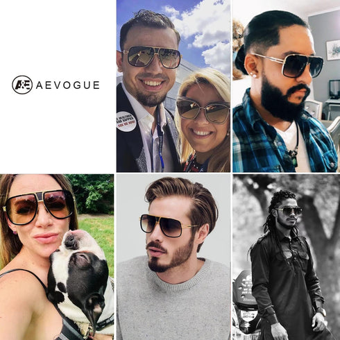 AEVOGUE Sunglasses For Men Goggle Alloy Big Frame Metal Punk Style Shield AE0336...