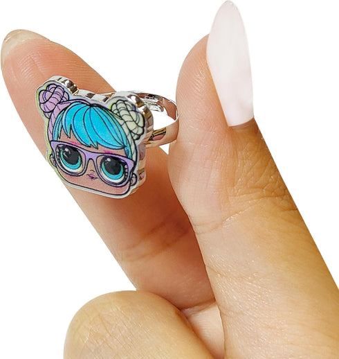LOL Surprise Dolls Jewelry: 4-Piece Adjustable Rings for Girls (Kids Rings For Girls) LOL DOLLS Ring Sets with metal charm Perfect 6 Year Old Girl...