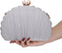 Women Mini Pleated Seashell Evening Clutch Handbag Chain Strap Cross-body Bag...