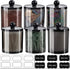SheeChung 6 Pack Qtip Dispenser Apothecary Jars Bathroom with Labels - Qtip Holder Storage Canister Clear Plastic Acrylic Jar for Cotton Ball, Pad...