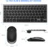 Compact Wireless Keyboard Mouse, 2.4GHz Ultra Thin Small Wireless Keyboard Mouse Combo for Desktop, Laptop (Black and Gray)...