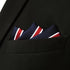 S&W SHLAX&WING Striped Pocket Square for Mens Suit Jacket Blue and Red...