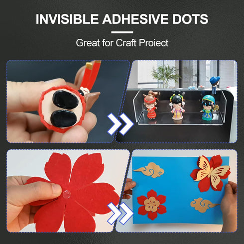 504 Pcs Clear Removable Adhesive Dots, Glue Point Dots for Crafts Balloons Poster, Double Sided Sticky Round Dots (0.39 Inch)...