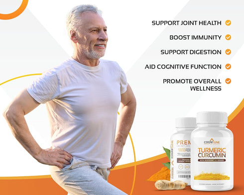 Organic Turmeric & Ginger Capsules - Turmeric Curcumin with Ginger & BioPerine, 95% Curcuminoids - Joint, Digestion, Immunity Support, Black Peppe...