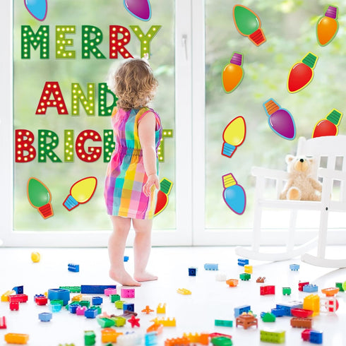 Christmas Cutouts Xmas Bulb Classroom Bulletin Board Decorations Merry Christmas Party Supplies for Toddler Kids Students Classroom Decors...