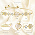 Dainty Adjustable 14K Gold Plated Heart Link Chain Bracelet for Women...