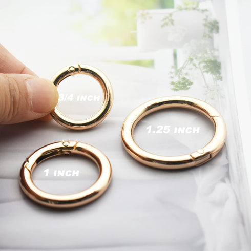 10 pcs 3/4 inch(19mm) Small Round Carabiners Clips Metal Trigger Spring O Rings Snap Hooks DIY Charms Accessory for Keychains Bags Purses Crafts M...