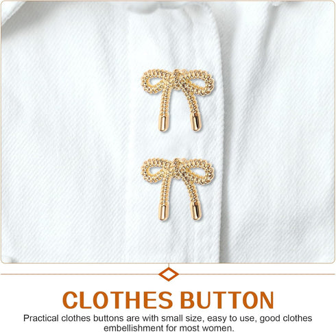 Operitacx 10pcs Bow Button: Pant Waist Tightener - Shirt Clips for Women Clothing - Coat Buttons - Button Pins for Jeans - Sewing Fastener - Brooc...