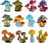 12 Pcs 1.5 to 1.8 Inch Resin Mushroom,Cute Mushrooms Fairy Garden Mushrooms Ornaments for Outdoor Decoration,Home Décor,Cake Decoration,DIY Bonsai...