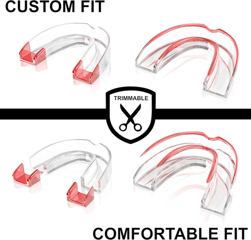 Small Mouth Guard for Women – 2 Sizes, Custom Fit, Non-Bulky, Moldable – (4) Mouth Guards for Teeth Grinding & Case – Comfortable Mouthguard, Dent...