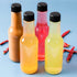 30 Pack Hot Sauce Bottles, 5oz Clear Woozy Bottles with Leak Proof Black Screw Caps and Snap On Dripper Inserts, Empty Beverage Bottles with Label...