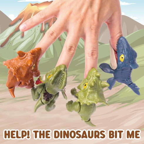 COSOOS T-Rex Dinosaur Hand Puppet with Realistic Roar Sound, Glowing Eyes, Movable Mouth & 4 Little Dinosaur Toys, Jurassic Storytelling Adventure...