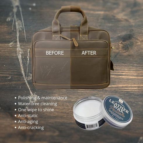 Luxorro Leather Wax Polish, 2.82oz - Polishing and maintenance, water-free cleaning, one wipe to shine, anti-static, anti-aging, anti-cracking....