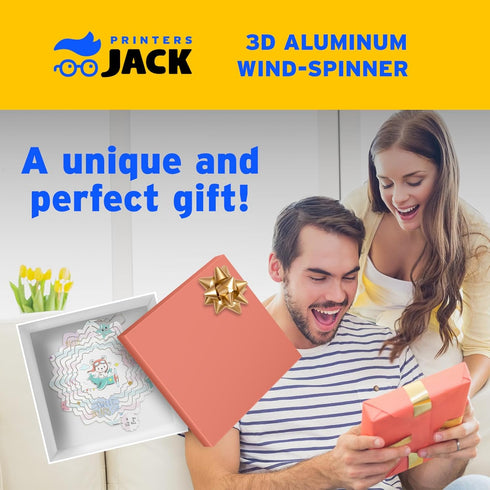 Printers Jack 2 Pack 10 Inch Sublimation Wind Spinner Blanks, 3D Aluminum Wind Powered Kinetic Sculpture, Spinner Suspension Trim for Yards & Gard...
