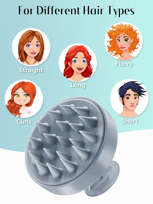 HEETA Scalp Massager Hair Growth, Soft Silicone Scalp Scrubber Shampoo Brush for Exfoliation, Dandruff Removal Head Massage Stress Relax, Wet & Dr...