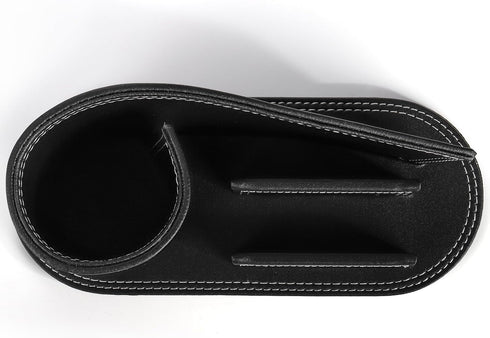 PU Leather Desk Organizer, Creative Stylish Office Accessories, Pen Holder Business Name Cards Holder Stand, Multi-Function Desktop Stationery Cad...