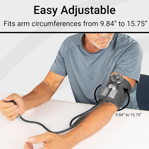 Manual Blood Pressure Cuff - Aneroid Sphygmomanometer with Case - BP Kit Monitor for Adults, Nurses - One Hand, One Tube Upper Arm Cuff Machine - ...