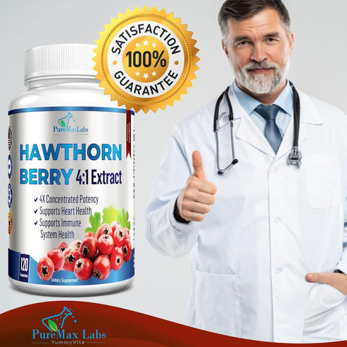 Hawthorn Berry 4:1 Extract (120 Capsules) Immune System Support, Super Antioxidant, Hawthorn Berry Capsules Concentrated from 2660mg Berries...