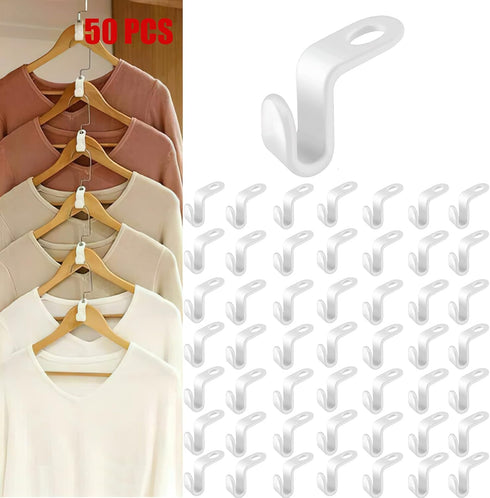 Clothes Hanger Connector Hooks 50PCS Plastic Hooks Cascading Hangers Space Saving Organizer for Heavy Duty Clothes Closet...