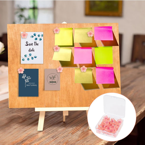 25Pcs Cherry Blossoms Push Pins, Pink Resin Glitter Flower Push Pins Decorative Thumb Tacks for Wall Hangings, Bulletin Board,Maps, Office Wall...