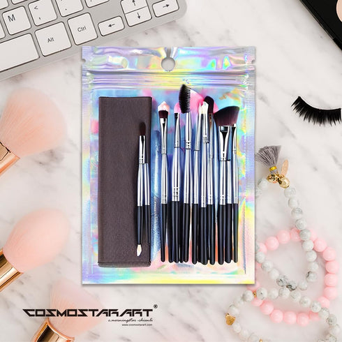 100 Pack Holographic Resealable Bags, Clear Front Mylar Ziplock Pouches for Multipurpose Storage (4"x6")...