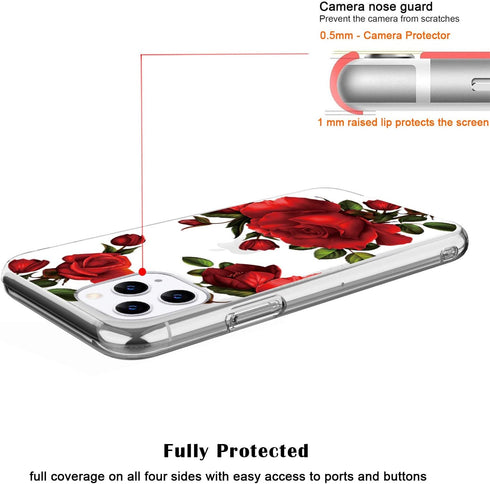 JAHOLAN iPhone 11 Pro Max Case Clear Cute Design Flexible Bumper TPU Soft Rubber Silicone Cover Phone Case for iPhone 11 Pro Max 6.5 inch 2019 - G...
