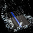 Embossed 3D Metal Thin Blue Line All Black American Flag Emblem Decal Stickers (1 Pair), Matte Black 5" x 3" Patriotic USA US Flag Decals for Car,...