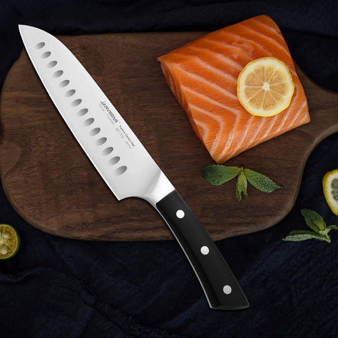 JARVISTAR Professional 7 Inch Chef's Santoku Knife, Ultra Sharp Vegetable Kitchen knife German Forged Steel, All-Purpose Nonstick Blade for Home C...