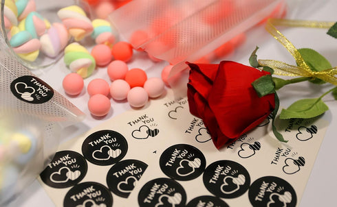 100 pcs Translucent Plastic Bags/Cellophane Bags with Thank You Stickers for Cookie,Cake,Chocolate,Candy,Snack Wrapping Good for Bakery Party...