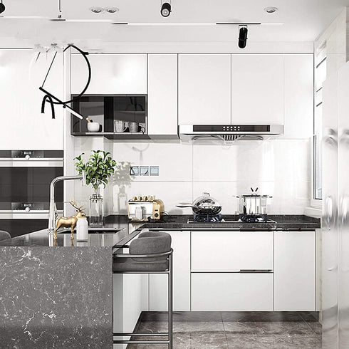 TANONE White Wallpaper Self Adhesive Wallpaper Vinyl 15.8"X196.7" Decorative Film Shiny Wallpaper for Cabinets Furniture Countertops (Big White)...