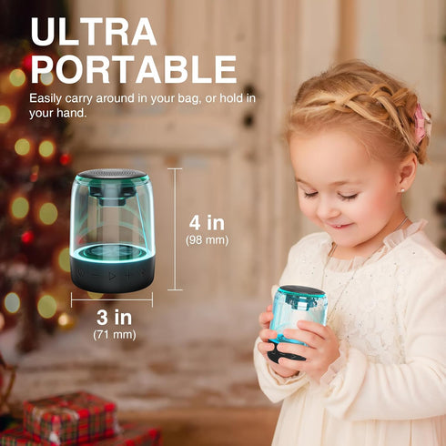 MEGATEK Dual Portable Bluetooth Speakers, Wireless Stereo Pairing, Vibrant LED Light Show, Loud Sound and Punchy Bass, IPX5 Waterproof, 12 Hours P...