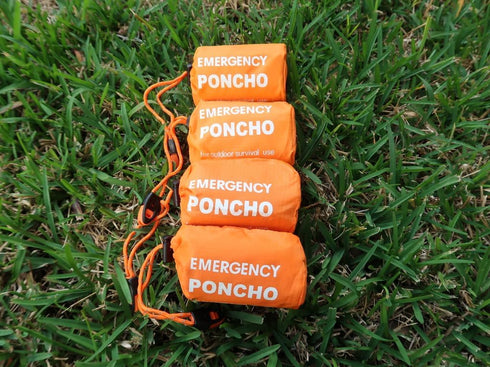 Galaxy Thermal Mylar Emergency Ponchos Raincoat Blanket Reversible Survival Gear for Sport Outdoor Camping Hiking Traveling with Whistle 4 Packs...