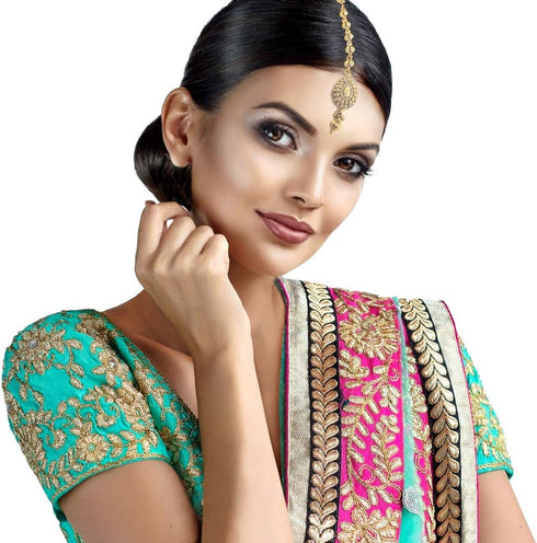 Indian Forehead Traditional Gold Plated Handmade Maang Tika Party Dance Hair Headpiece For Women Girls - Duel On Jewel...