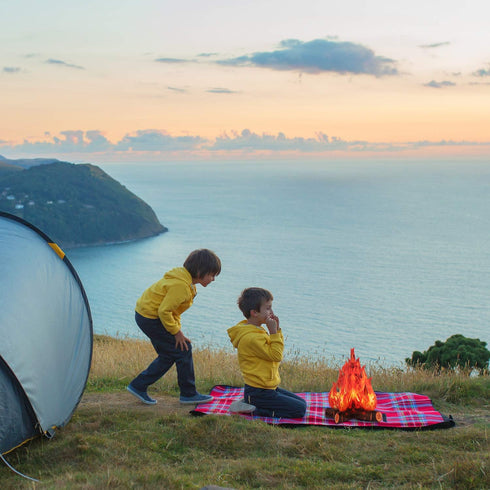 Boao 6 Set Fake Fire Fake Flame Camping Decoration 3D Cardboard Campfire Centerpiece Artificial Flames Campfire Party Decoration for Camp Bachelor...