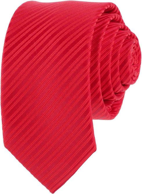 Red Tie Men Women Skinny Tie Slim Tie Stripe Tie with Hanky Waterproof Oilproof Tie-Red...