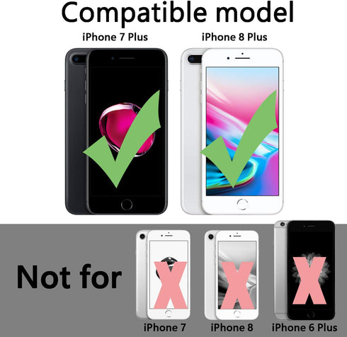 TENOC Phone Case Compatible with iPhone 7 Plus & iPhone 8 Plus, Clear Case Non-Yellowing Protective Bumper Hard Back Cover for 5.5 Inch...