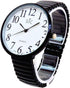 Geneva STC Black Super Large Face Stretch Band Easy to Read Watch...
