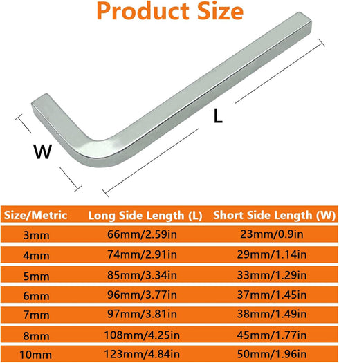 7Pcs Square Head Wrench Set L Shaped Square Key Kit Chromium Vanadium Steel Square Head Screwdrivers for Pocket Hole Screws, 3-10mm...