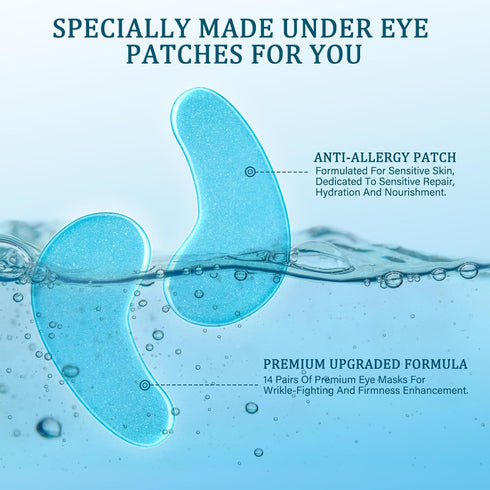 Under Eye Patches Masks - for Dark Circles, Wrinkles, Puffy Eyes, Fine Lines, Eye Bags Treatment with Hyaluronic Acid and Collagen, Hydrating and ...