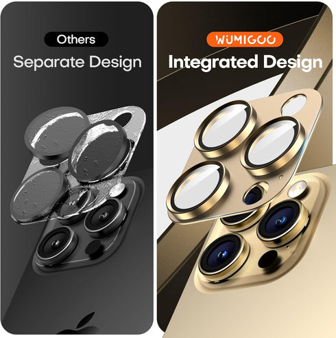 2 Pack Camera Lens Protector for iPhone 15 Pro Max/iPhone 15 Pro/iPhone 14 Pro Max/iPhone 14 Pro, Aluminum Alloy Sapphire Glass Camera Cover Scree...