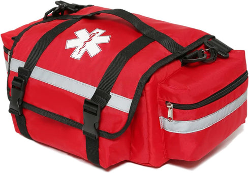 First Aid Bag Empty Trauma Medical Bag for Emergency First Responder Bag Organizer EMS EMT Shoulder Carry Bag 13 x9 x7 Red Middle...