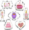 Celebration Cookie Cutter Set-7 Piece-Cake, Heart, Cupcake, Champagne, Wine Bottle, Plaque Cookie Cutter Mold for Birthday Wedding Anniversay Brid...