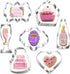 Celebration Cookie Cutter Set-7 Piece-Cake, Heart, Cupcake, Champagne, Wine Bottle, Plaque Cookie Cutter Mold for Birthday Wedding Anniversay Brid...