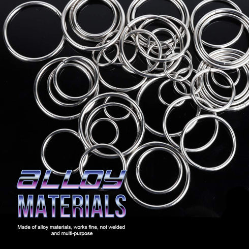 FANDAMEI Metal O Ring?50 Pcs Silver Multi Purpose Metal O Ring for Macrame, Camping, Dog Leashes, Hardware, Bags and More Craft Project - 16mm, 21...
