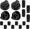 Blutoget 4 Pack Black Universal Control Knobs with 12 Adapters - Compatible for Oven Stove Range - Universal Stove Knobs - Wide Range of Availability