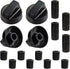 Blutoget 4 Pack Black Universal Control Knobs with 12 Adapters - Compatible for Oven Stove Range - Universal Stove Knobs - Wide Range of Availability